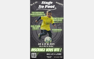 Stage so foot (vacances d'avril)